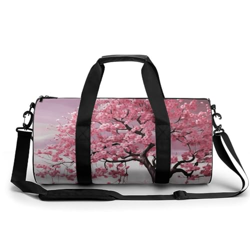 Flower Tree Gym Bag for Men Women, Sturdy Oxford Cloth Travel Bags with Removable Shoulder Strap, Waterproof Duffel Bag for Fitness, Travel, Yoga