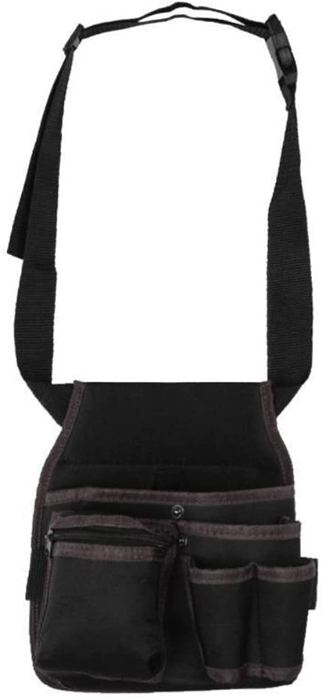 ACiyD Bolsa de Herramientas con cinturón de Tela Oxford para Trabajo al Aire Libre, Bolsillo para la Cintura, Almacenamiento de Hardware, Bolsa de Tres Niveles para jardinería y Electricista