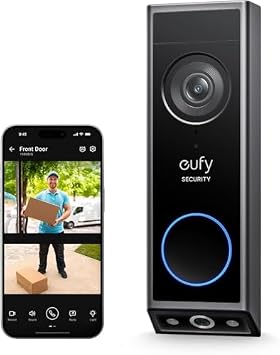 eufy Security eufyCam S4 2-Cam Kit Smart Display E10 Video Doorbell E340 Dual Cameras with Delivery Guard 2K Full HD Wireless Video Doorbell Camera