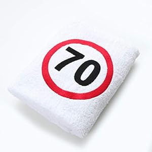 Abc Casa Geschenk zum 70 Geburtstag Handtuch mit aufgesticktem Verkehrszeichen für Mann und Frau – nützliches 70 Jahre…