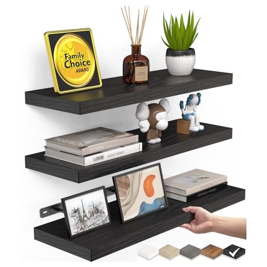 BAYKA Rustic Floating Shelves - Set of 3