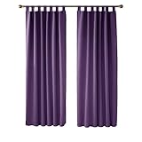Deconovo Cortinas de Salon Cortinas Termicas Aislantes Frio y Calor para Ventanas Anti Luz con Trabillas 2 Piezas 140 x 210 cm Púrpura Oscuro