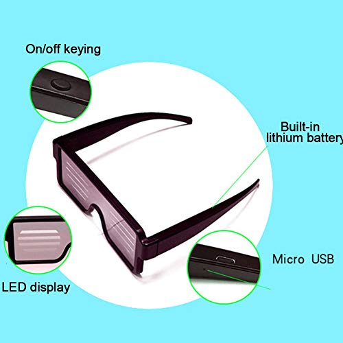 LED Glow Glasse, Nightclub Glow Flashing Sunglasses Eyewear, USB Rechargeable LED Luminous Glasses - Image 4