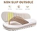 ONCAI Men's Flip Flops with Arch Support Orthotic Cushion Recovery Walking Slide Sandals for Men 2025 with Platform Summer Comfortable Soft Thong Sandals Slip on Rubber Soles Beige/White Size 11