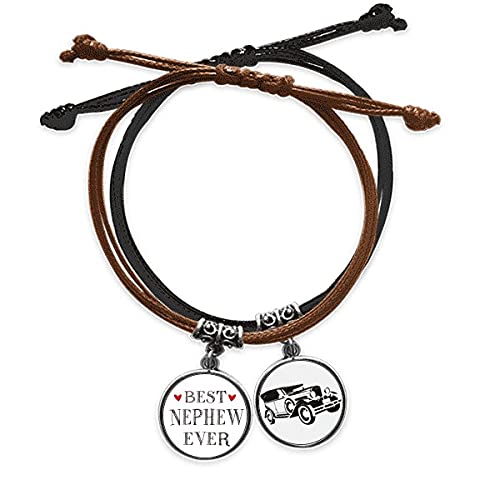 Meilleur Neveu cadeau bracelet corde main et cuir Minibus pour anniversaire