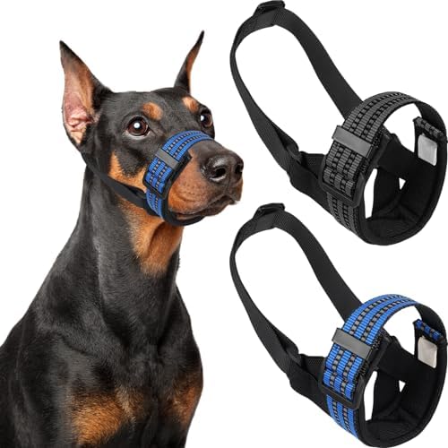 Locmeo Muzzle Guard for Dogs Chewing Safe Muzzle Dog Head Harness Padded Adjustable