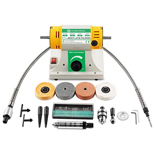 Bench Buffer Polisher Jewelry Polisher Polishing Machine Mini Bench Buffer Polisher Electric Lathe Polisher 110V For Jewelry Wood Jade Metal DIY