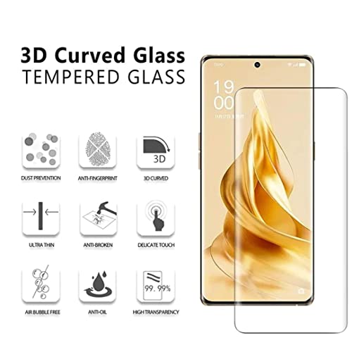 Image of Curved Tempered Glass Design for Oppo Reno 8T Advanced Border Less Full Edge to Edge UV Screen Protector and Easy Installation Kit