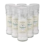 Maldon Salt, Sea Salt Grinder, 55 g, 6 Count, Refillable and Adjustable, Kosher, Natural, Handcrafted, Gourmet, Pyramid Crystals