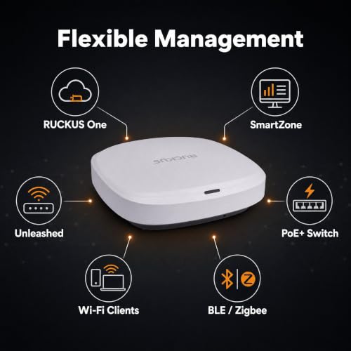 Image of Ruckus R575 Wi-Fi 7 Indoor Access Point - Tri-Band 9.3 Gbps, 2x2:2 BeamFlex+ Adaptive Antennas, 512 Devices, 2x 2.5GbE - Managed via Ruckus One, SmartZone, or Unleashed (901-R575-US00)
