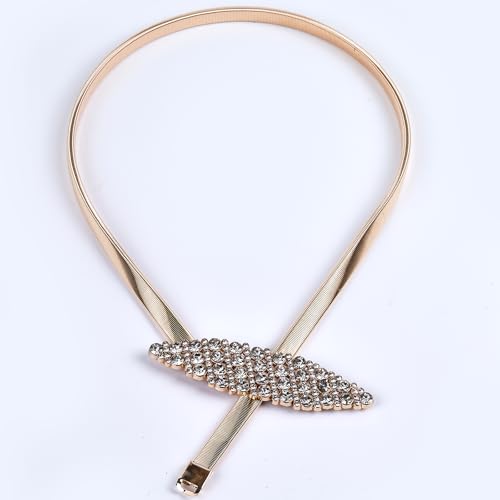 Elastic Gold Rhinestone Belts for Women3
