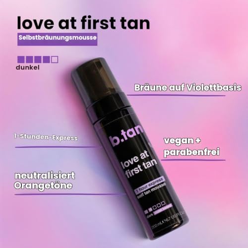 b.tan Violettbasiertes Selbstbräunungsmousse | Love At First Tan – 1-Stunden-Express Sonnenloses Selbstbräunungsmousse… – Ansicht 3
