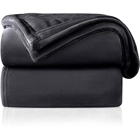 RATEL Fleece Blanket Throw Blanket, 60×80 inch Fluffy Blanket Sofa Throw for Bed/Chairs/Couch, Microfiber Flannel Soft Blankets Warm, Cozy and Durable, Dark Grey, 150x200cm Cover