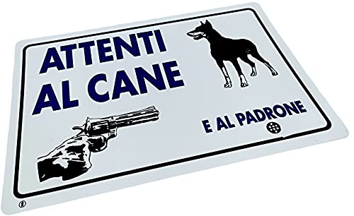 Kombi Cartel con texto "Attenti Cane Padrono" de plástico PVC (policloruro de vinilo), 20 x 30 cm Cover