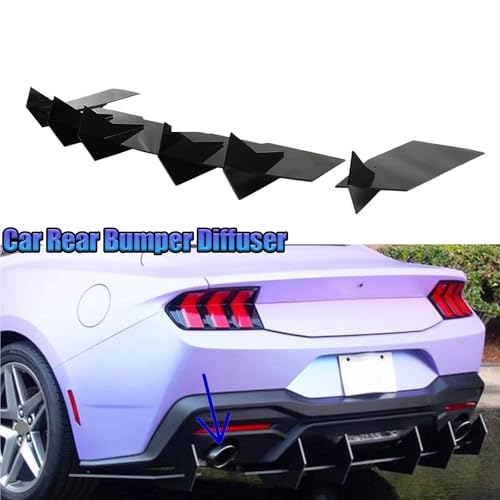 Diffuseur de Pare-Chocs Mustang 2024 Double Spoiler Échappement Noir