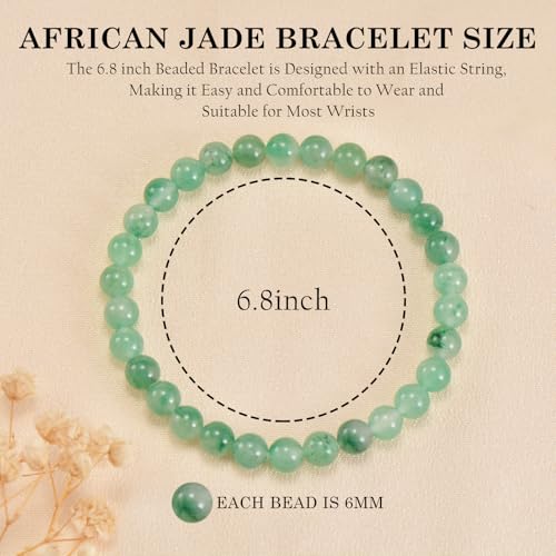 Pulsera de jade africano 6.8 pulg natural artesanal miniatura 4