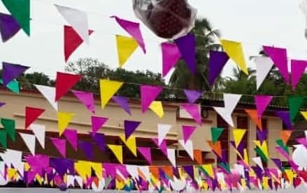 Image of Preetus 60 Feet Hand Made Paper Pennant Banner: Vibrant Hanging Decor for Hanging Decoration 60 Feet Length 2 Banners Total 30 x 2= 60 feet