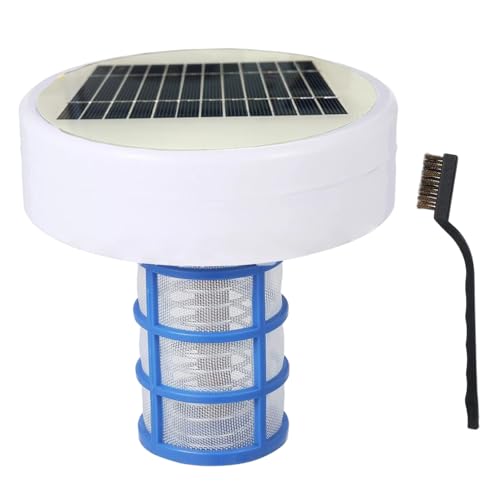Ionizador Solar para Piscinas Mantenimiento sin Esfuerzo Ionizador Solar de Cobre ABS para Piscinas con cepillos Ideal para Reducir el Cloro Purificar el Agua - para