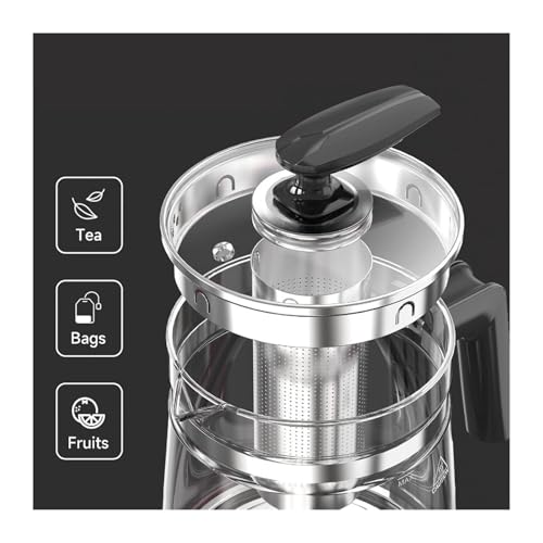 Hervidor eléctrico de vidrio 1.5L con infusor y 1200W miniatura 2