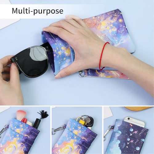 Image of Double Eyeglass Case Soft Dual Glasses Case for Women Men Travel Squeeze Top Sunglasses Cases Eyeglasses Pouch