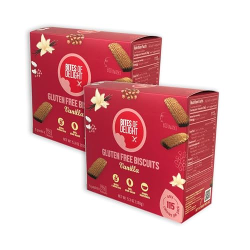 Bites of Delight, Vanilla Biscuit, 150 Gr., 15 Biscuits, Crunchy Snack, Sweet Treat, Cookies Bars, Perfect Snack For Adult Toddlers & Kids At School & Home, Low In Calories, Gluten Free, Vegan. (2)