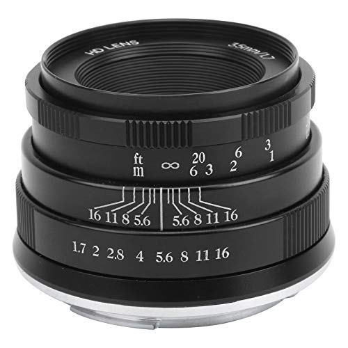 Obiettivo 35mm F1.7 ad ampia apertura F1.7-F16 con messa a fuoco manuale con angolo di visione 46 ° per attacco porta M per M3 M5 M6 M6 IInero