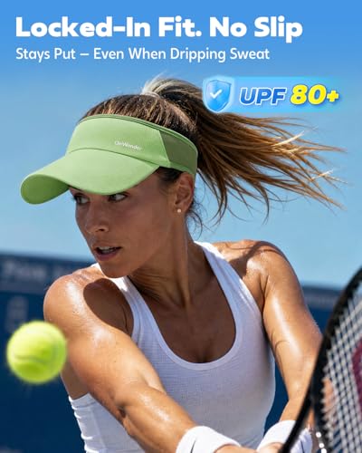 Image of Sport Sun Visor Hat for Women Men - Lightweight Stretchy Polyester Spandex Quick Dry Sweatband Wrinkle Resistant