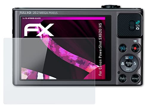 atFoliX Plastic Glass Protective Film compatible with Canon PowerShot SX620 HS Glass Protector, 9H Hybrid-Glass FX Glass Screen Protector of plastic