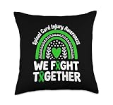 Spinal Cord Injury Awareness Art for Men Women Spinal Cord Throw Pillow