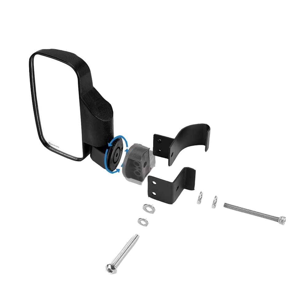 Riloer 2pz Specchietti retrovisori moto, specchietti laterali UTV PP con staffa, lente di ricambio specchio trasparente oversize, P-olaris R-anger