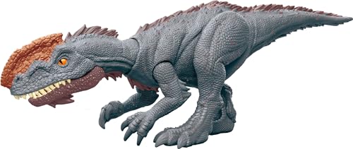 Image of Mattel Jurassic World Strike Attack Dinosaur Toy with Single-Strike Action & Movable Joints, Monolophosaurus Action Figure Includes Digital Play