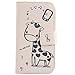 Lankashi PU Flip Leder Tasche Hu00fclle Case Cover Handytasche Schutzhu00fclle Etui Skin Fu00fcr Nokia Lumia 920 Giraffe Design