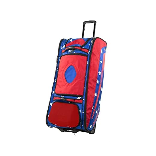 Bownet Commander Catchers Baseball Bag with Wheels - 14 Pockets- Softball & Baseball Catchers Bag - Youth Players & Coaches Baseball Gear and Bat Bag - USA - 41" H x 17" W x 10.5" D