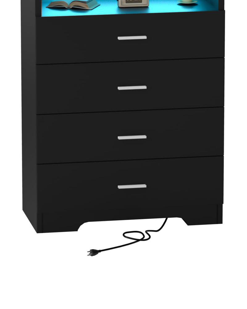 Amazon.com: FJTJBSI Dresser with Power Outlets and LED Lights