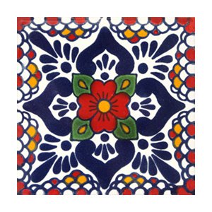 Cancun Rojo Talavera 9 Pieces 4X4" #TOP4