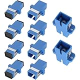 XMSJSIY SC-SC Fiber Optical Coupler Adapter SC/UPC Female to Female Simplex Singlemode Network Internet Converter Connector -10 PCS (Simplex)