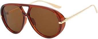 ENTHYI Oversized Aviator Sunglasses for Women Men 70s Trendy Large Big Protection Designer Retro Ladies Shades