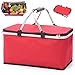 Liunian459 Składany kosz piknikowy Izolacja duży dla 4-6 osób (47 × 28×23 cm) izolacja termiczna 3 warstwy na piknik, kemping, plażę kosza