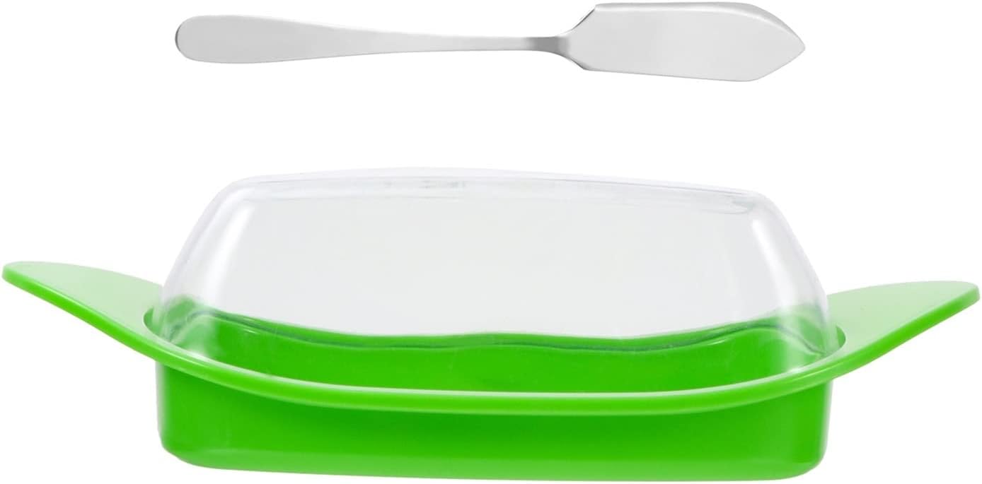 Butter Dishes Cheese Butter Container Dish Storage Box with Lid and Scoop Cutter Butter Keeper Container Food Storage Butter Container (Color : Blue) (Green)