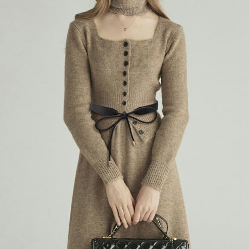 Women Boho Skinny Dress Belt PU Leather Tie Knot Waistband Cord Fashion Knotted Thin Waist Rope Belt Decoration Accessoties for Women Dresses Coat Sweater 1.8 Yards (Black) 5