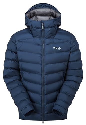 Rab Men's Nebitron Pro Hooded Jacket, Lightweight & Insulated for Hiking & Mountain - Tempest Blue - Medium