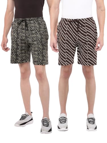Image of Dollar Solid Men's Shorts | All-Over Print | One Side Zipper Pocket with Label Branding | Self Waistband with Drawcord | Wide Array of Attractive Prints
