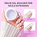 Makartt 3D Gel Nail Art: Clear Solid Builder Nail Gel 4 in 1 Non-sticky for Extension UV Glue for Acrylic Nails Rhinestones 3D sculpting Hard Gels UV/LED Lamp Required 15ml