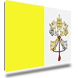 TRIOSK Kühlschrankmagnete Länderflaggen Magnet Flagge Vatikanstadt Länder Reise Souvenir Geschenk für Reiselustige Frauen Männer Weltenbummler Kühlschrank stark eckig groß 85x55 mm
