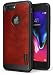 Ringke Flex S Advanced Compatible with Apple iPhone 7 Plus Phone Case, Coated Textured Leather Style Flexible TPU Advanced Shock Protection Durable Sophisticated Rustic Cover for iPhone7 Plus - Red