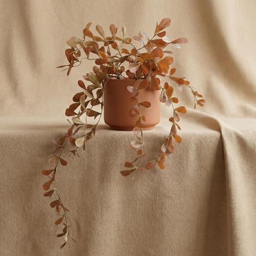 Image of Dekorly 2 Pack Artificial Plants Artificial Hanging Plants Faux Eucalyptus Leaf Greenery Fake Hanging Eucalyptus Plant (Green) (2, Orange)
