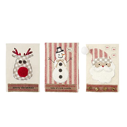 Mud Pie Christmas Appliqué Towel, Snowman, 21" X 14" #TOP1