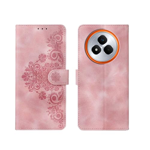 Image of amazon basics Realme Narzo 80 Pro 5G Flip Cover | Card Pockets Wallet & Stand | Flip Cover for Realme Narzo 80 Pro 5G (Pink Flower)