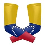 ZZKKO Venezuela Flag Cooling Arm Sleeves Cover Uv Sun Protection for Men Women Running Golf Cycling