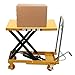 BANEBONE 500lbs Hydraulic Scissor Lift Table - Industrial Single Scissor Lift with Locking PU Wheels, Height Adjustable Platform for Warehouse/Material Handling (Yellow)